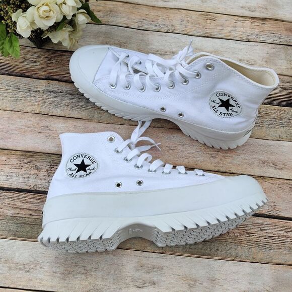 Converse Chuck Taylor All Star Lugged White Shoes Women's 10 - Picture 1 of 10